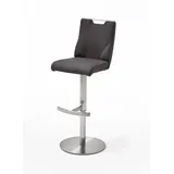 Robas Lund Barhocker Anthrazit Leder drehbar 360°, Barstuhl höhenverstellbar, Giulia C