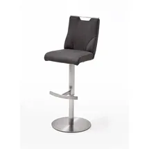 Robas Lund Barhocker Anthrazit Leder drehbar 360°, Barstuhl höhenverstellbar, Giulia C