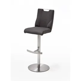 Robas Lund Barhocker Anthrazit Leder drehbar 360°, Barstuhl höhenverstellbar, Giulia C