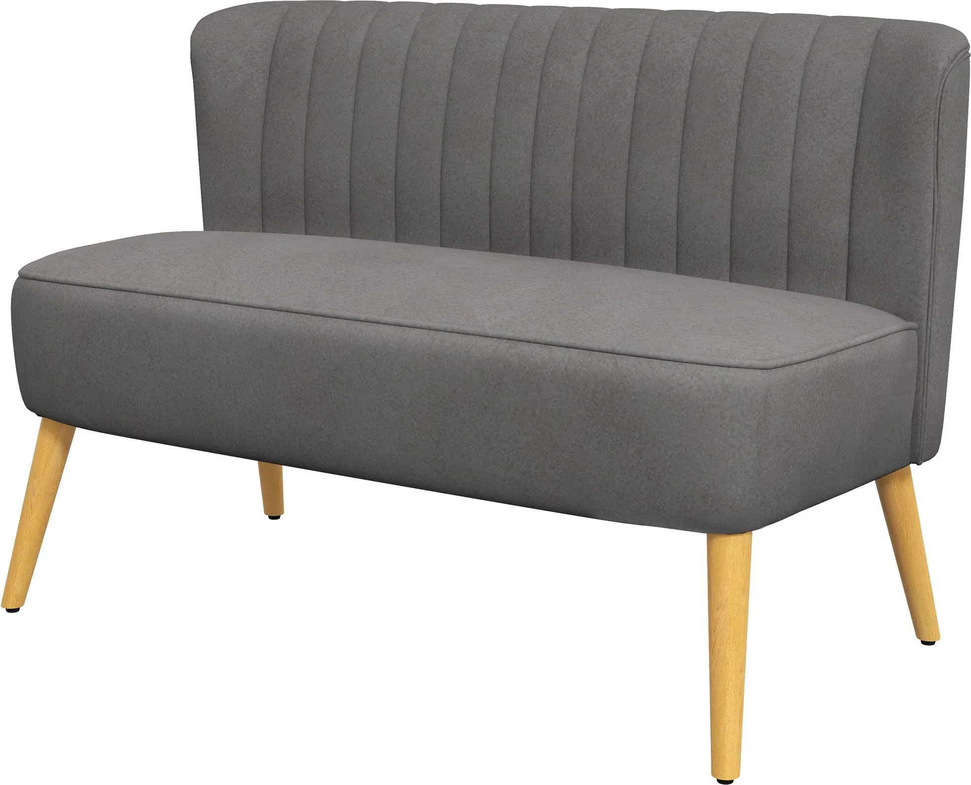 HOMCOM Küchenbank 2-Sitzer Sofa, Küchensofa mit Holzbeinen, Esszimmer Couch bis 150 kg, 117x56,5x77 cm, Dunkelgrau   Aosom