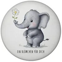 Speecheese Grauer Elefant - Blümchen für Dich Magnet mit