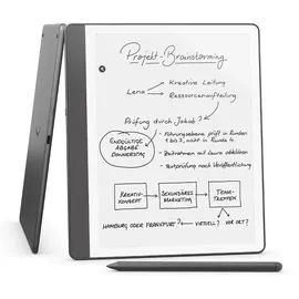Amazon Kindle Scribe (16 GB) – Neuartiges Display mit gleichmäßigem Rahmen | Schreib einfach in Bücher und Dokumente | Mit Notizbuchzusammenfassung | Mit Premium-Eingabestift – Anthrazit