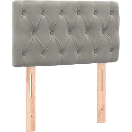 vidaXL Boxspringbett mit Matratze & LED Hellgrau 80x200 cm Samt