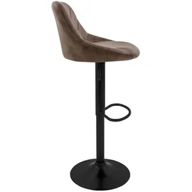 ML-Design Barhocker 2er Set aus Kunstleder, Braun, mit Rückenlehne und Fußstütze,