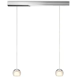 Oligo Balino LED Pendelleuchte satiniert | chrom | zwei Pendel
