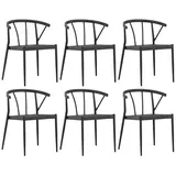 gardenson Gartenstuhl 6er-Set Stina 47 x 49 x 79,5 cm schwarz