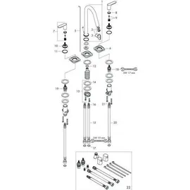 Hansgrohe Citterio M 3-Loch Waschtischarmatur Polished Black Chrome
