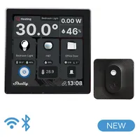 Shelly Wall Display Black + Blu H&T Black Thermostat Smart-Home-Disply