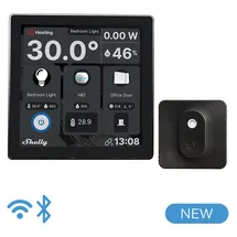 Shelly Wall Display Black + Blu H&T Black Thermostat Smart-Home-Disply
