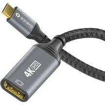 Sonero USB-C auf DisplayPort Adapter - 4K60, 21,6Gbps - grau/schwarz - 0,10m