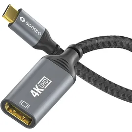 Sonero USB-C auf DisplayPort Adapter - 4K60, 21,6Gbps - grau/schwarz - 0,10m