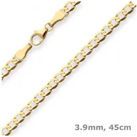 Schmuck Krone Goldkette 3,9mm Panzerkette weit aus 333 Gelbgold 45cm, Gold 333 goldfarben
