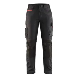 Blåkläder BLAKLÄDER Service Bundhose Damen Service Plus, schwarz / rot, Konfektionsgröße DE: 38