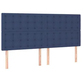 vidaXL Boxspringbett mit Matratze Blau 180x200 cm Stoff