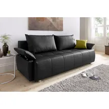 Collection AB Schlafsofa Kunstleder 2-Sitzer Schwarz