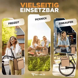 MIVELO Fahrradtasche Einkaufstasche schwarz
