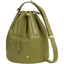 Dudu Filicudi Beuteltasche Leder Oliv/Beige/Gelb
