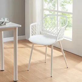 [en.casa] Esszimmerstuhl Kangasniemi 2er Set Weiß