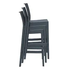 CLP 2er Set Barhocker Jamaica dunkelgrau