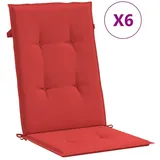 vidaXL Gartenstuhlauflagen 6 Stk. Rot 120x50x3 cm