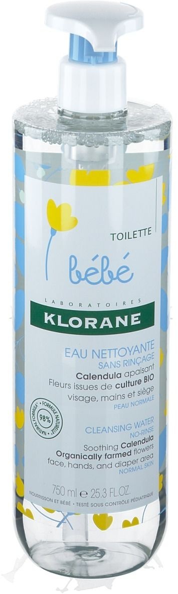 Klorane Bébé Toilette Eau Nettoyante Sans Rince au Calendula Bio