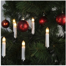 MARELIDA Kerzenlichterkette Baumkerzen - warmweiße Glühlampen E10 Fassung - L: 12m für Innen