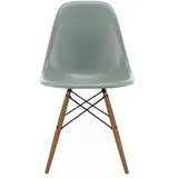 Vitra - Eames Fiberglass Side Chair DSW, Esche honigfarben / Eames sea foam green (Filzgleiter weiß)