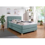 Home Affaire Boxspringbett »Fargo«, inkl. Topper, in 3 Matratzenarten, in Samt- oder Strukturstoff blau