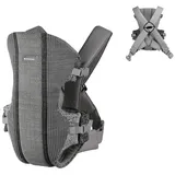 KIKKABOO Gwen Fly Strickstoff Bauchtrage Rückentrage Gurte verstellbar grau