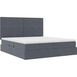 vidaXL Aufbewahrungsbett mit Kopfteil Dunkelgrau 180 x 200 cm Samt