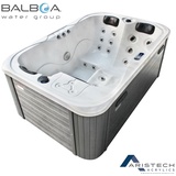 Tronitechnik TroniTechnik® Outdoor Whirlpool Spa TINO PRO mit Isolierung Weiß Silber Marmoriert 195cm x 127cm, Heizung, Hydromassage