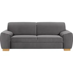 2,5-Sitzer DOMO COLLECTION "Incanto, kubische Formensprache, komfortabel, flache Armlehnen", grau, B:220cm H:81cm T:89cm, Sofas
