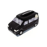 BRISA VW Collection - Volkswagen Neopren Universal-Schmink-Kosmetik-Kultur-Reise-Apotheke-Tasche-Beutel im T5 Bulli Bus Design (Schwarz/Groß)