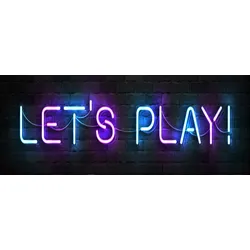 Glasbild NEON LETS PLAY - bunt
