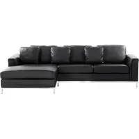 Beliani Ecksofa Schwarz Rechtsseitig Modern Wohnzimmer - Bettsofa, Oslo
