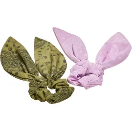 URBAN CLASSICS Bandana Print Scrunchies With XXL Bow 2-Pack, - Gr.: onesize