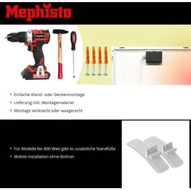 Mephisto Infrarot Heizung Wand- Standheizung energiesparend Elektroheizung inkl. Fernbedienung und Thermostat WIFI APP Steuerung 300-1200W, Leistung in Watt: 800W inkl. Wandmontage-Set