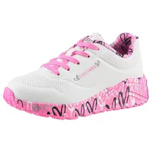 SKECHERS Uno Lite Lovely Luv Kinder Weiß/Pink 34