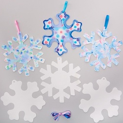Farbstreuende Schneeflocken Dekorationen (pro Set 30) Bastelbedarf zu Weihnachten