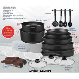 Arthur Martin Topf-Set 20-tlg. Kochtopf + Pfanne