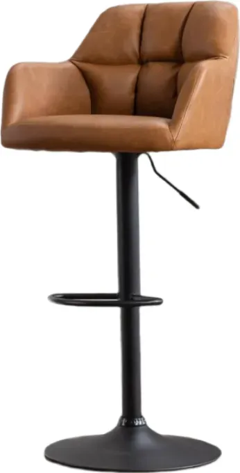 chairus Set von 2 Barhockern aus PU-Leder, drehbar, modern, höhenverstellbar, Esszimmerhocker (Braun)