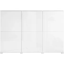 INOSIGN Highboard INOSIGN "Kenia, moderne grifflose Hochkommode mit 6 Türen, Breite 180 cm", weiß (weiß, weiß hochglanz), B:180cm H:125cm T:39,5cm, FSC-zertifizierter Holzwerkstoff, Sideboards, Highboard, Push-to-Open-Fronten, höhenverstellbaren Einlegeböden,