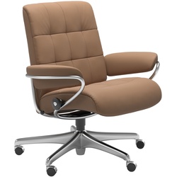 STRESSLESS Bürostuhl London Office Low Back Leder Braun Batick Latte