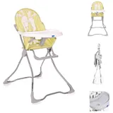 Lorelli Kombihochstuhl Kinderhochstuhl Marcel, klappbar, Bechervertiefung, abwaschbarer Stoff beige|gelb