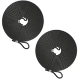 Relaxdays Gummiseil 2er Set, Auto, Kofferraum, 7,5m, Expanderseil, Schlaufe, Anhänger - Camping, Planenspanner, Schwarz
