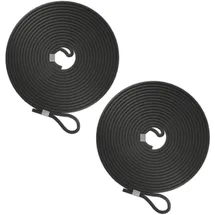 Relaxdays Gummiseil 2er Set, Auto, Kofferraum, 7,5m, Expanderseil, Schlaufe, Anhänger - Camping, Planenspanner, Schwarz