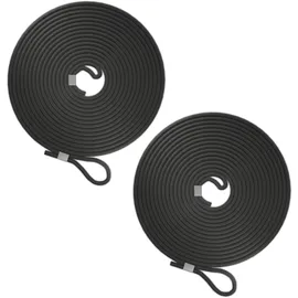 Relaxdays Gummiseil 2er Set, Auto, Kofferraum, 7,5m, Expanderseil, Schlaufe, Anhänger - Camping, Planenspanner, Schwarz