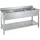 GastroHero Spültisch Basic 16x6 mit 2 Becken rechts, Aufkantung und Grundboden