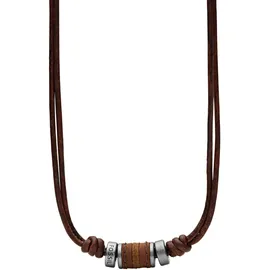 Fossil Kette mit Anhänger Schmuck Geschenk Edelstahl Braun