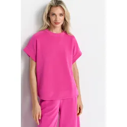 Sweatshirt RICH & ROYAL, Damen, Gr. S, rasberry pink, Obermaterial: 52% Modal, 42% Polyester, 6% Elasthan, feminin, Kurzarm, Sweatshirts, aus weicher, fester, gepeachter Qualität